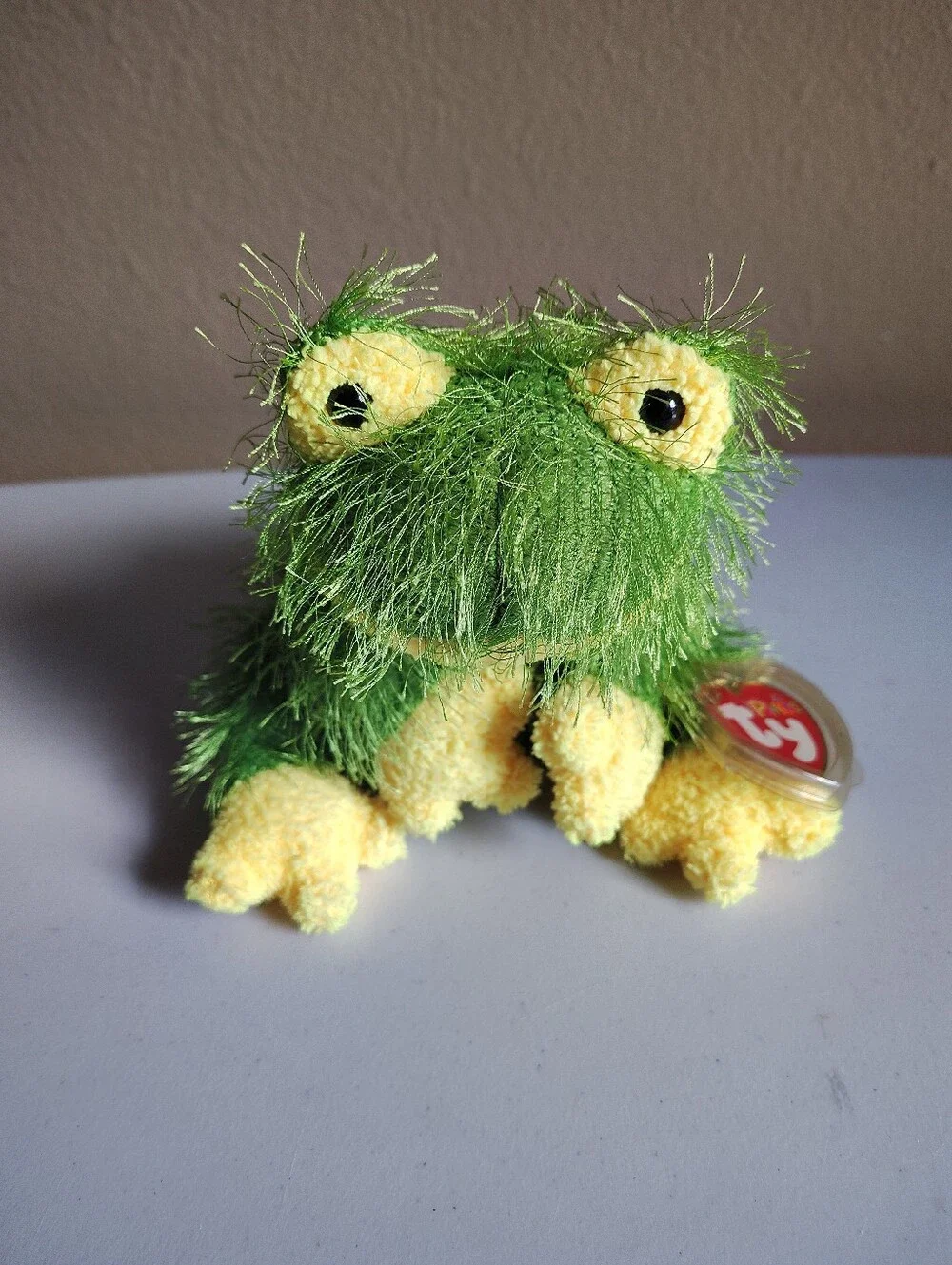 Ty Beanie Baby Punkies Hopscotch The Frog Plush 2002 Green Fuzzy Stuffed Animal